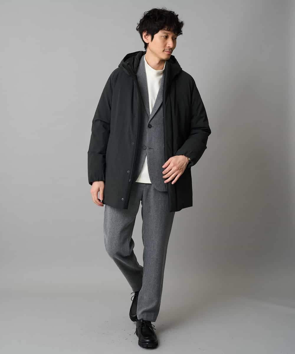 KHJLA35129 a.v.v MEN(アー・ヴェ・ヴェ) 【イージーケア/毛玉になりにくい】LANATECヘリンボーンテーラードジャケット【洗濯機で洗える/ストレッチ】 ダークグレー