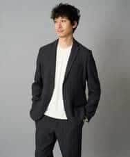 KHJLA35129 a.v.v MEN(アー・ヴェ・ヴェ) 【イージーケア/毛玉になりにくい】LANATECヘリンボーンテーラードジャケット【洗濯機で洗える/ストレッチ】 ダークグレー