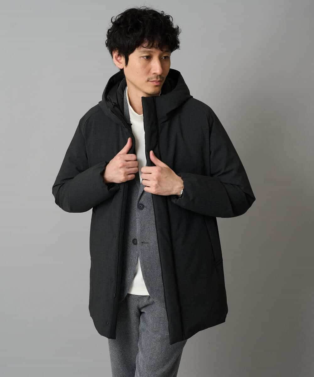 KHJLA35129 a.v.v MEN(アー・ヴェ・ヴェ) 【イージーケア/毛玉になりにくい】LANATECヘリンボーンテーラードジャケット【洗濯機で洗える/ストレッチ】 ダークグレー