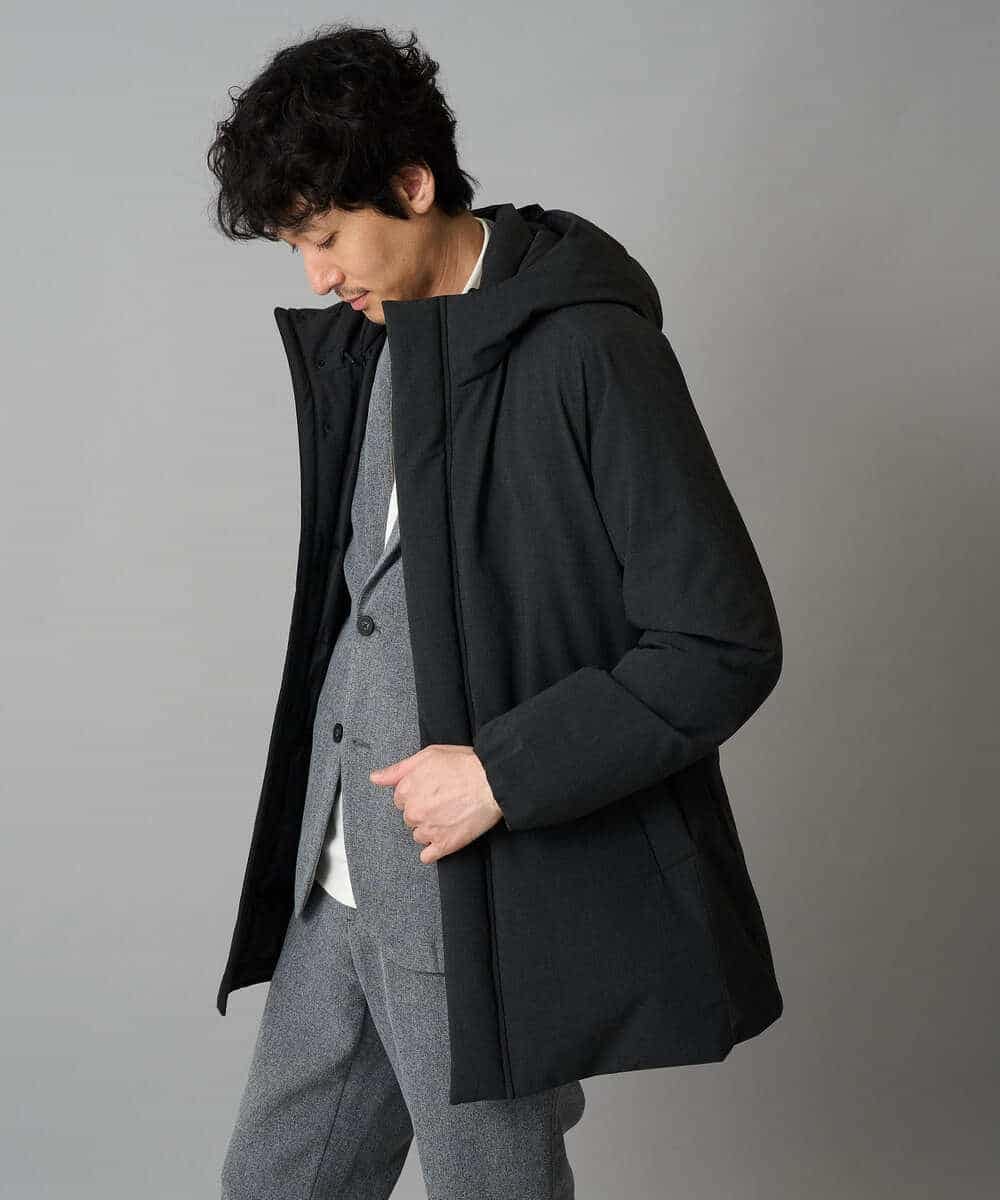 KHJLA35129 a.v.v MEN(アー・ヴェ・ヴェ) 【イージーケア/毛玉になりにくい】LANATECヘリンボーンテーラードジャケット【洗濯機で洗える/ストレッチ】 ダークグレー