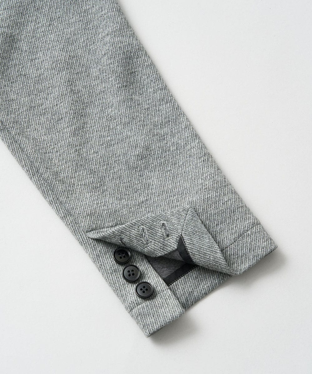 KHJLA36119 a.v.v MEN(アー・ヴェ・ヴェ) 【イージーケア/ストレッチ】ダブルフェイスジャージースマートジャケット【洗濯機で洗える】〈ON/OFF SERIES〉 ブラック