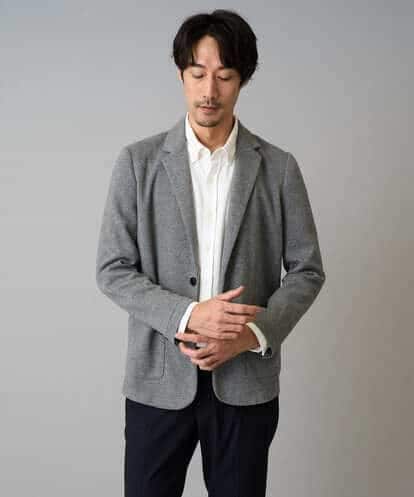 KHJLA36119 a.v.v MEN 【イージーケア/ストレッチ】ダブルフェイスジャージースマートジャケット【洗濯機で洗える】〈ON/OFF SERIES〉