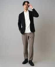 KHJLA36119 a.v.v MEN(アー・ヴェ・ヴェ) 【イージーケア/ストレッチ】ダブルフェイスジャージースマートジャケット【洗濯機で洗える】〈ON/OFF SERIES〉 ブラック