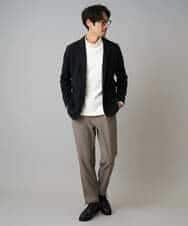 KHJLA36119 a.v.v MEN(アー・ヴェ・ヴェ) 【イージーケア/ストレッチ】ダブルフェイスジャージースマートジャケット【洗濯機で洗える】〈ON/OFF SERIES〉 ブラック