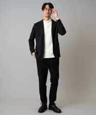 KHJLA36119 a.v.v MEN(アー・ヴェ・ヴェ) 【イージーケア/ストレッチ】ダブルフェイスジャージースマートジャケット【洗濯機で洗える】〈ON/OFF SERIES〉 ブラック