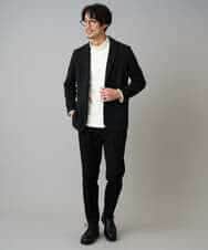 KHJLA36119 a.v.v MEN(アー・ヴェ・ヴェ) 【イージーケア/ストレッチ】ダブルフェイスジャージースマートジャケット【洗濯機で洗える】〈ON/OFF SERIES〉 ブラック