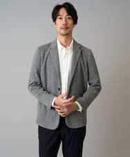 KHJLA36119 a.v.v MEN(アー・ヴェ・ヴェ) 【イージーケア/ストレッチ】ダブルフェイスジャージースマートジャケット【洗濯機で洗える】〈ON/OFF SERIES〉 ブラック