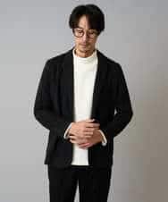 KHJLA36119 a.v.v MEN(アー・ヴェ・ヴェ) 【イージーケア/ストレッチ】ダブルフェイスジャージースマートジャケット【洗濯機で洗える】〈ON/OFF SERIES〉 ブラック