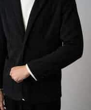 KHJLA36119 a.v.v MEN(アー・ヴェ・ヴェ) 【イージーケア/ストレッチ】ダブルフェイスジャージースマートジャケット【洗濯機で洗える】〈ON/OFF SERIES〉 ブラック