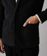 KHJLA36119 a.v.v MEN(アー・ヴェ・ヴェ) 【イージーケア/ストレッチ】ダブルフェイスジャージースマートジャケット【洗濯機で洗える】〈ON/OFF SERIES〉 ブラック