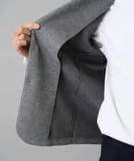 KHJLA36119 a.v.v MEN(アー・ヴェ・ヴェ) 【イージーケア/ストレッチ】ダブルフェイスジャージースマートジャケット【洗濯機で洗える】〈ON/OFF SERIES〉 ブラック