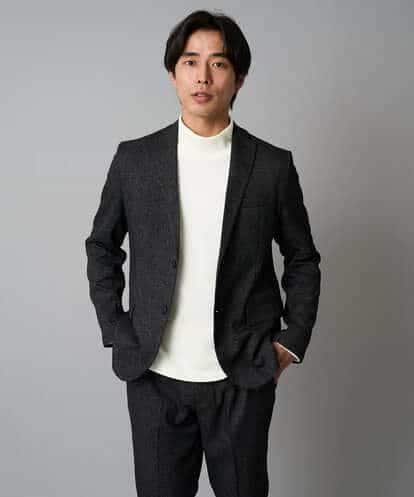 KHJLA37119 a.v.v MEN 【イージーケア/毛玉になりにくい】メランジシャンブレースマートジャケット【洗濯機で洗える/ストレッチ】<ON/OFF SERIES>