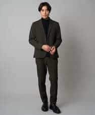 KHJLA37119 a.v.v MEN(アー・ヴェ・ヴェ) 【イージーケア/毛玉になりにくい】メランジシャンブレースマートジャケット【洗濯機で洗える/ストレッチ】<ON/OFF SERIES> ダークグレー