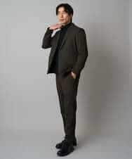 KHJLA37119 a.v.v MEN(アー・ヴェ・ヴェ) 【イージーケア/毛玉になりにくい】メランジシャンブレースマートジャケット【洗濯機で洗える/ストレッチ】<ON/OFF SERIES> ダークグレー