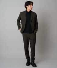 KHJLA37119 a.v.v MEN(アー・ヴェ・ヴェ) 【イージーケア/毛玉になりにくい】メランジシャンブレースマートジャケット【洗濯機で洗える/ストレッチ】<ON/OFF SERIES> ダークグレー