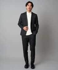 KHJLA37119 a.v.v MEN(アー・ヴェ・ヴェ) 【イージーケア/毛玉になりにくい】メランジシャンブレースマートジャケット【洗濯機で洗える/ストレッチ】<ON/OFF SERIES> ダークグレー