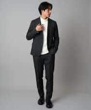 KHJLA37119 a.v.v MEN(アー・ヴェ・ヴェ) 【イージーケア/毛玉になりにくい】メランジシャンブレースマートジャケット【洗濯機で洗える/ストレッチ】<ON/OFF SERIES> ダークグレー