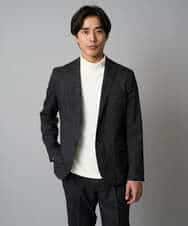 KHJLA37119 a.v.v MEN(アー・ヴェ・ヴェ) 【イージーケア/毛玉になりにくい】メランジシャンブレースマートジャケット【洗濯機で洗える/ストレッチ】<ON/OFF SERIES> ダークグレー