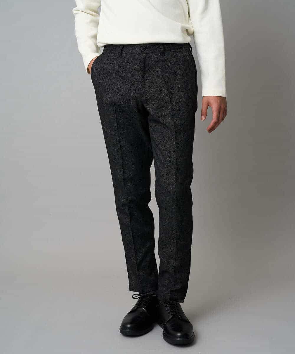 KHJLA37119 a.v.v MEN(アー・ヴェ・ヴェ) 【イージーケア/毛玉になりにくい】メランジシャンブレースマートジャケット【洗濯機で洗える/ストレッチ】<ON/OFF SERIES> ダークグレー