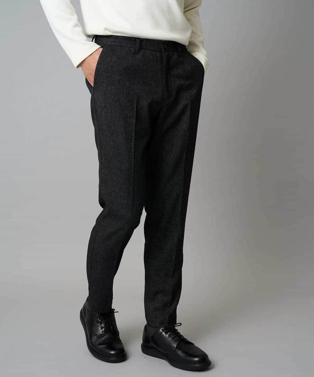 KHJLA37119 a.v.v MEN(アー・ヴェ・ヴェ) 【イージーケア/毛玉になりにくい】メランジシャンブレースマートジャケット【洗濯機で洗える/ストレッチ】<ON/OFF SERIES> ダークグレー