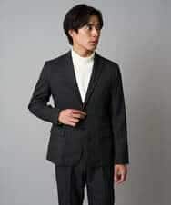 KHJLA37119 a.v.v MEN(アー・ヴェ・ヴェ) 【イージーケア/毛玉になりにくい】メランジシャンブレースマートジャケット【洗濯機で洗える/ストレッチ】<ON/OFF SERIES> ダークグレー