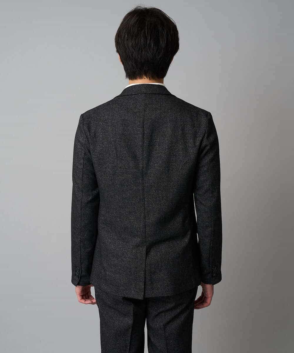 KHJLA37119 a.v.v MEN(アー・ヴェ・ヴェ) 【イージーケア/毛玉になりにくい】メランジシャンブレースマートジャケット【洗濯機で洗える/ストレッチ】<ON/OFF SERIES> ダークグレー