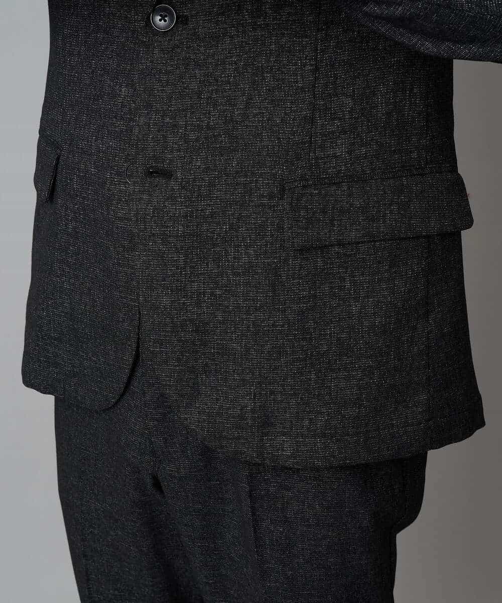 KHJLA37119 a.v.v MEN(アー・ヴェ・ヴェ) 【イージーケア/毛玉になりにくい】メランジシャンブレースマートジャケット【洗濯機で洗える/ストレッチ】<ON/OFF SERIES> ダークグレー