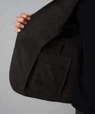 KHJLA37119 a.v.v MEN(アー・ヴェ・ヴェ) 【イージーケア/毛玉になりにくい】メランジシャンブレースマートジャケット【洗濯機で洗える/ストレッチ】<ON/OFF SERIES> ダークグレー