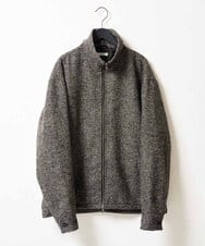 KHJLD26149 a.v.v MEN(アー・ヴェ・ヴェ) ＼WEB限定予約／ツイードスタンドカラージップカーディガン ダークグレー