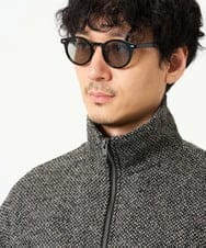 KHJLD26149 a.v.v MEN(アー・ヴェ・ヴェ) ＼WEB限定予約／ツイードスタンドカラージップカーディガン ダークグレー