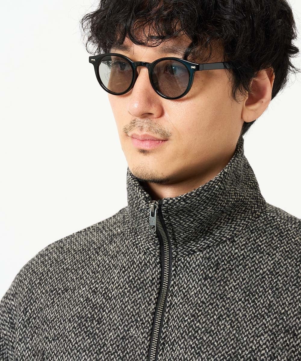 KHJLD26149 a.v.v MEN(アー・ヴェ・ヴェ) ＼WEB限定予約／ツイードスタンドカラージップカーディガン ダークグレー