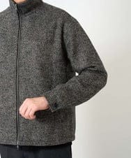 KHJLD26149 a.v.v MEN(アー・ヴェ・ヴェ) ＼WEB限定予約／ツイードスタンドカラージップカーディガン ダークグレー