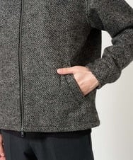 KHJLD26149 a.v.v MEN(アー・ヴェ・ヴェ) ＼WEB限定予約／ツイードスタンドカラージップカーディガン ダークグレー