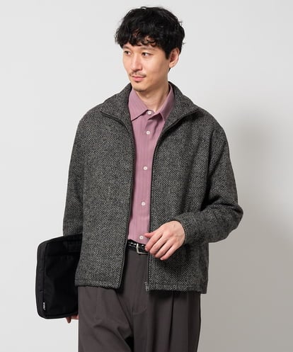 KHJLD26149 a.v.v MEN ＼WEB限定予約／ツイードスタンドカラージップブルゾン