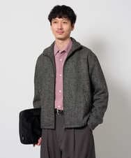 KHJLD26149 a.v.v MEN(アー・ヴェ・ヴェ) ＼WEB限定予約／ツイードスタンドカラージップブルゾン ダークグレー