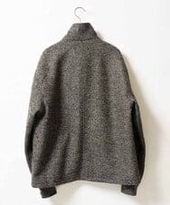KHJLD26149 a.v.v MEN(アー・ヴェ・ヴェ) ＼WEB限定予約／ツイードスタンドカラージップカーディガン ダークグレー