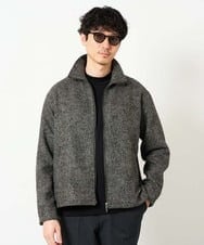 KHJLD26149 a.v.v MEN(アー・ヴェ・ヴェ) ＼WEB限定予約／ツイードスタンドカラージップカーディガン ダークグレー
