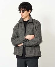 KHJLD26149 a.v.v MEN(アー・ヴェ・ヴェ) ＼WEB限定予約／ツイードスタンドカラージップカーディガン ダークグレー
