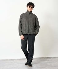 KHJLD26149 a.v.v MEN(アー・ヴェ・ヴェ) ＼WEB限定予約／ツイードスタンドカラージップカーディガン ダークグレー