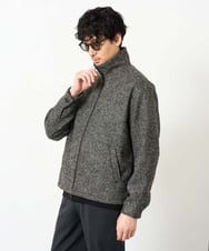 KHJLD26149 a.v.v MEN(アー・ヴェ・ヴェ) ＼WEB限定予約／ツイードスタンドカラージップカーディガン ダークグレー