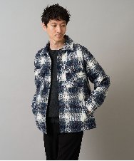 KHJLD27099 a.v.v MEN(アー・ヴェ・ヴェ) 【洗濯機で洗える】ツイードチェックCPOジャケット ブルー