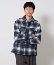 KHJLD27099 a.v.v MEN(アー・ヴェ・ヴェ) 【洗濯機で洗える】ツイードチェックCPOジャケット ライトグレー