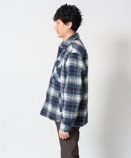 KHJLD27099 a.v.v MEN(アー・ヴェ・ヴェ) 【洗濯機で洗える】ツイードチェックCPOジャケット ライトグレー