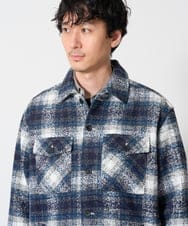 KHJLD27099 a.v.v MEN(アー・ヴェ・ヴェ) 【洗濯機で洗える】ツイードチェックCPOジャケット ライトグレー