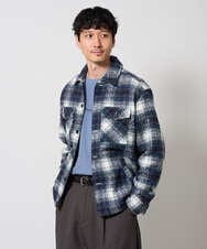 KHJLD27099 a.v.v MEN(アー・ヴェ・ヴェ) 【洗濯機で洗える】ツイードチェックCPOジャケット ライトグレー