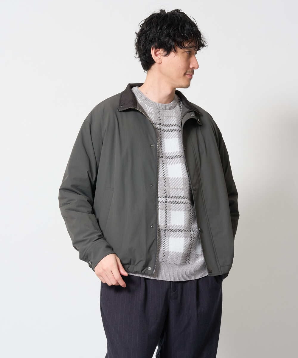 KHJLD29149 a.v.v MEN(アー・ヴェ・ヴェ) ウラメッシュナイロンストレッチスタンドブルゾン カーキ