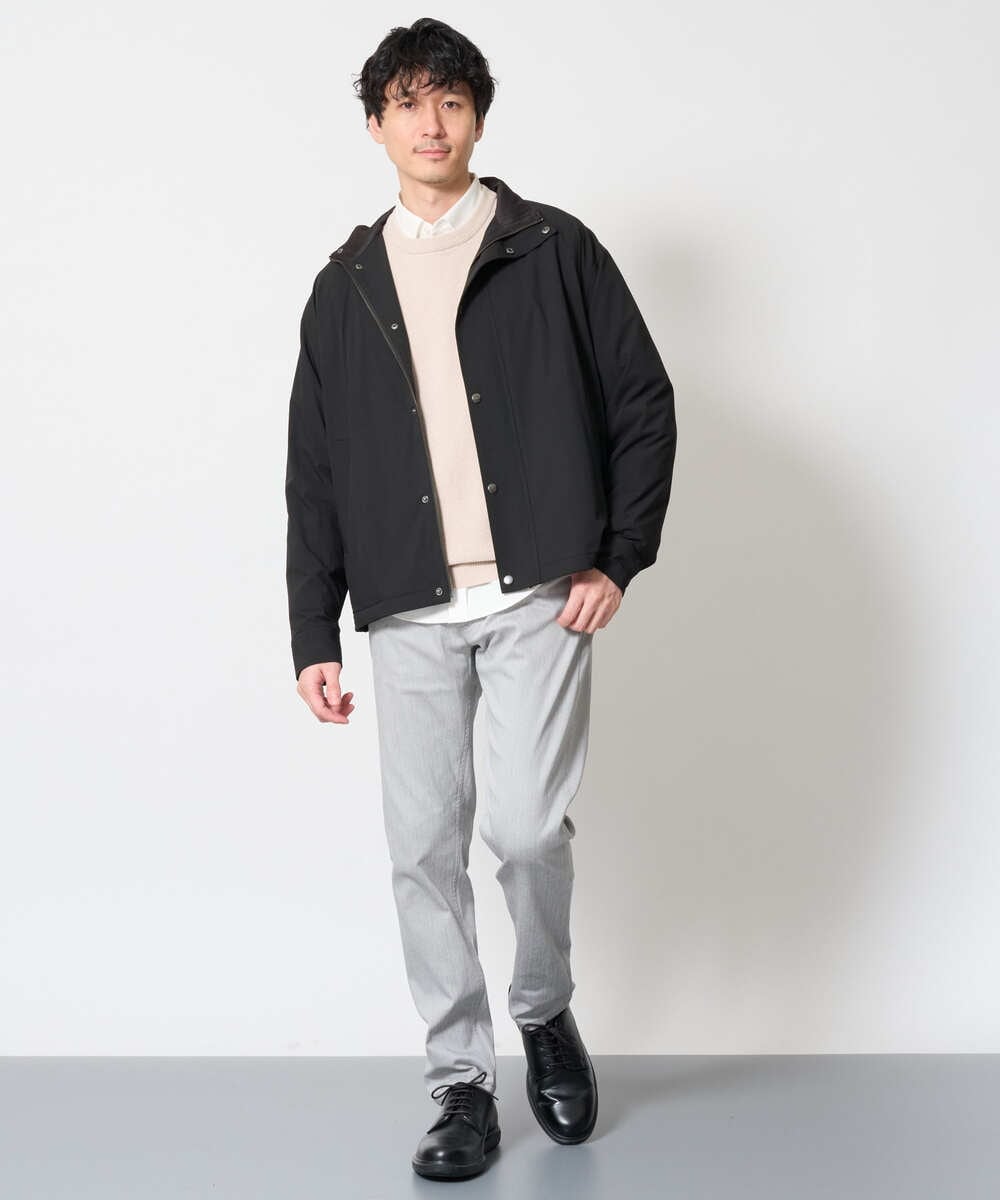 KHJLD29149 a.v.v MEN(アー・ヴェ・ヴェ) ウラメッシュナイロンストレッチスタンドブルゾン カーキ