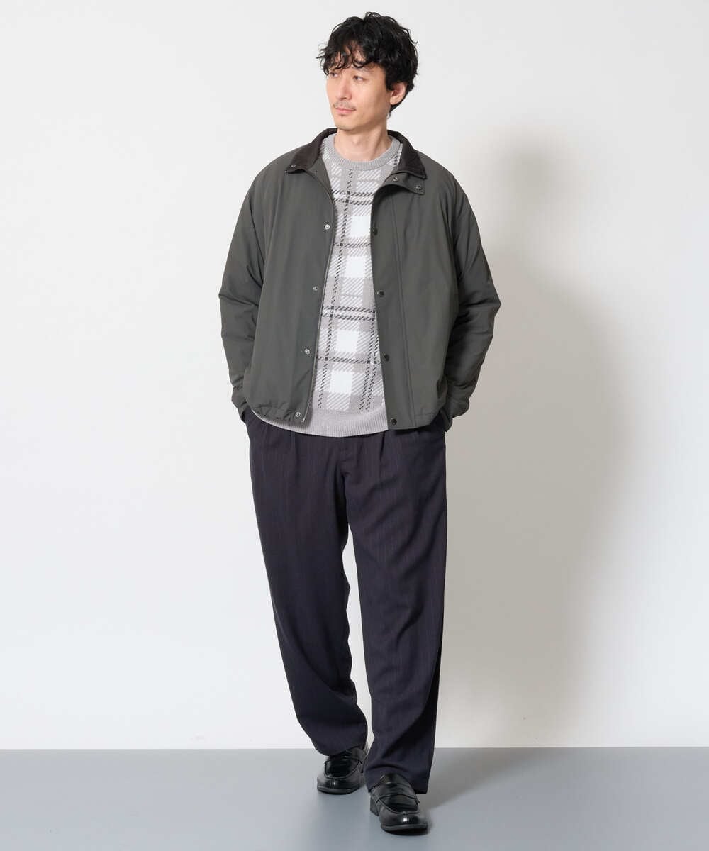 KHJLD29149 a.v.v MEN(アー・ヴェ・ヴェ) ウラメッシュナイロンストレッチスタンドブルゾン カーキ
