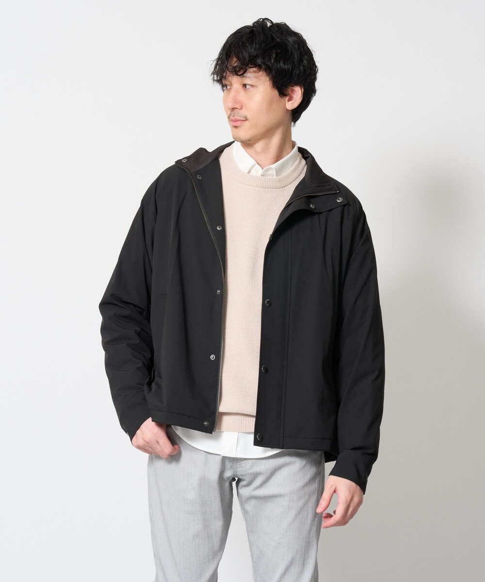 KHJLD29149 a.v.v MEN(アー・ヴェ・ヴェ) ウラメッシュナイロンストレッチスタンドブルゾン カーキ