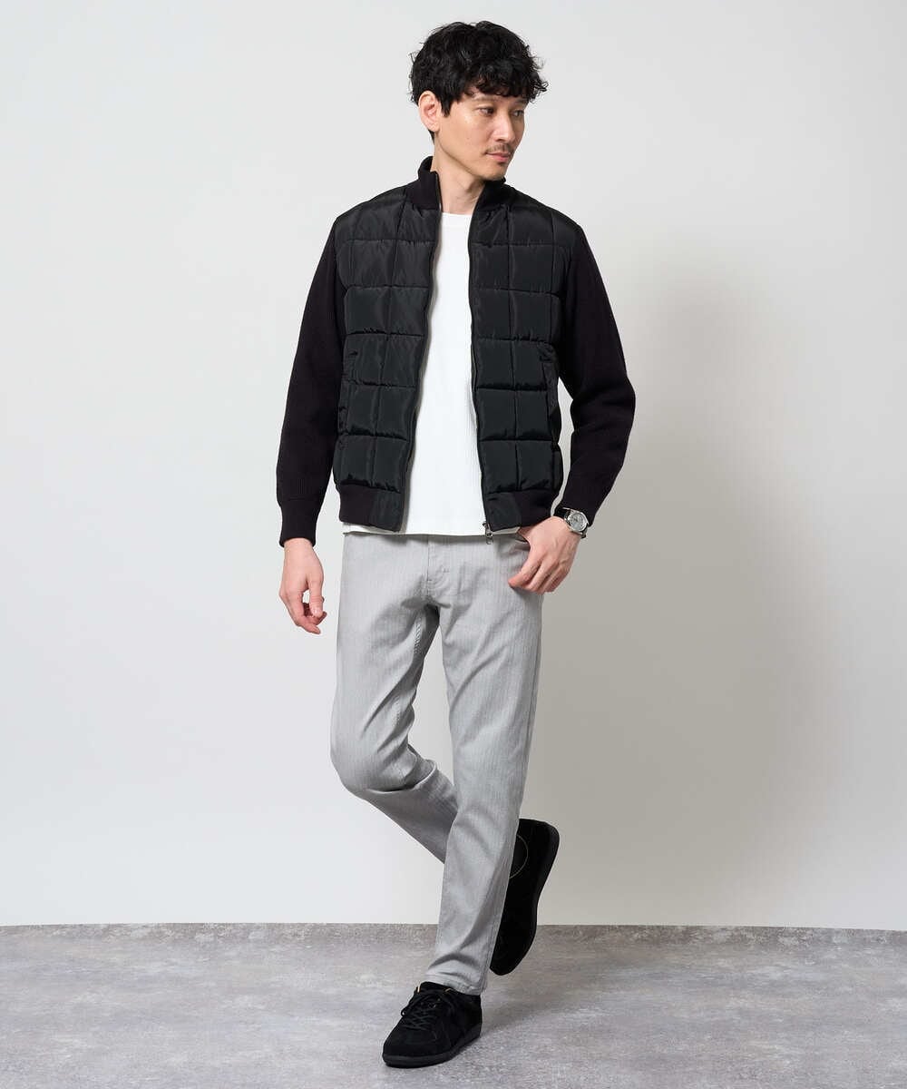 KHJLD31189 a.v.v MEN(アー・ヴェ・ヴェ) ドッキングデザインブルゾン ブラック